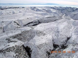 130 8v5. aerial - snowy canyonlands - Book Cliffs - Steer Ridge airstrip