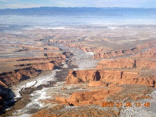 193 8v5. aerial - snowy canyonlands