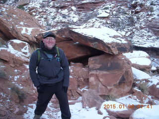 21 8v6. Porcupine Rim mountain-biking trail hike + Adam (tripod and timer)