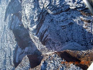 78 8v6. aerial - snowy canyonlands