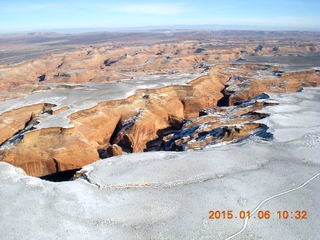 148 8v6. aerial - snowy canyonlands