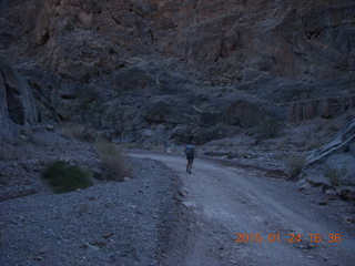 driving from Fisher Towers hike - Adam running - tripod and timer
