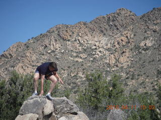 Bagdad run/hike - Neil climbing rocks