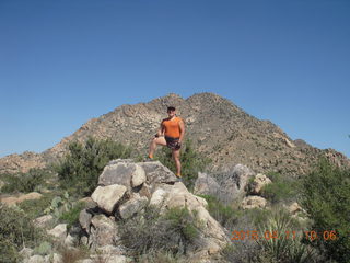 Bagdad run/hike - Adam on a rock