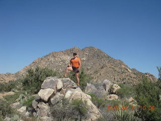 Bagdad run/hike - Adam on a rock