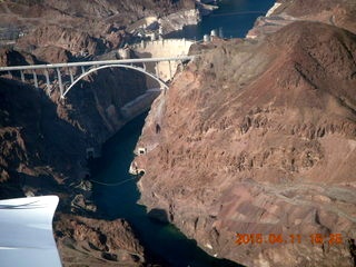 aerial - Hoover Dam and bridge