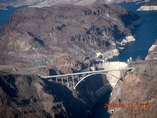 aerial - Hoover Dam and bridge