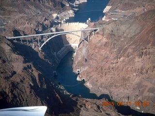aerial - Hoover Dam and bridge