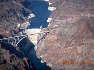 aerial - Hoover Dam and bridge