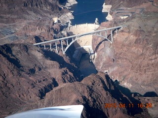 aerial - Hoover Dam and bridge