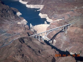 aerial - Hoover Dam and bridge