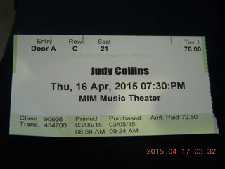 Judy Collins ticket