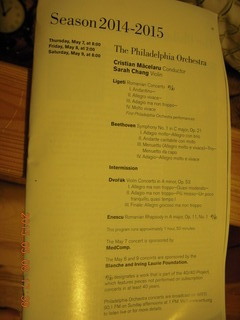 Philadelphia Orchestra - Sarah Chang program