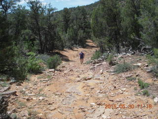 145 8zw. drive to Calamity Mine - very tough side road - Adam running