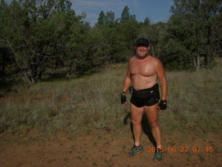 drive to Calamity Mine - difficult side road - Adam running