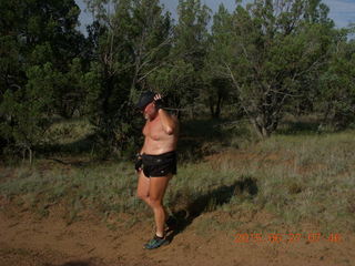 drive to Calamity Mine - difficult side road - Adam running