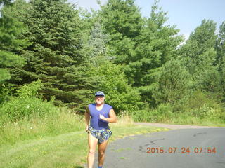 Adam running in Afton