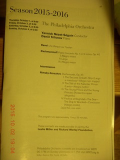 Philadelphia Orchestra program - Ravel, Rachmaninoff, Rimsky-Korsikov