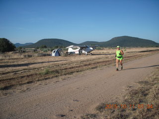 Red Creek airstrip run - Adam running