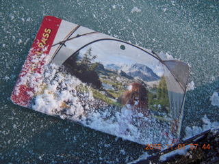 5 951. using my old national parks card as an ice scraper