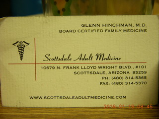 Glenn Hinchman - Scottsdale Adult Medicine card