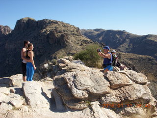 Blackett's Ridge hike - Adam taking a picture of two women