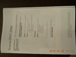 Philadelphia Orchestra program