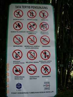 445 993. Indonesia Bogur Botanical Garden sign
