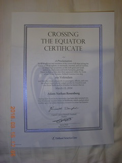 54 99f. Crossing the Equator Certificate +++