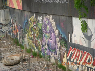 38 99j. Malaysia, Kuala Lumpur, Geo Hotel run - canal graffiti +++
