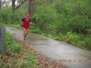 Wissahickon Green Ribbon Trail run - Adam running