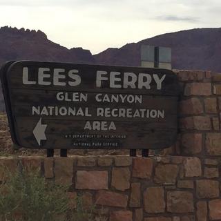 Doreen pic - Lees Ferry sign