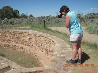 143 9ck. Lowry Pueblo Landmark kiva + Karen taking a picture