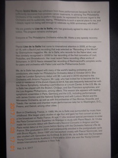 Philadelphia Orchestra program