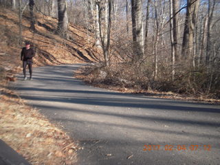 Zeb's dinosaur tour- Adam running