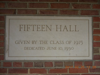 Princeton Alumni Day - Fifteen Hall sign