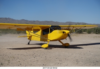 Alamo Lake - Larry's new yellow homebuilt airplane
