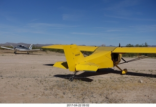 Alamo Lake - Larry's new yellow homebuilt airplane