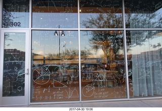 Cheltenham High School math visit - one way arrow on the stairs