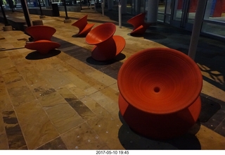 swivelly chairs at night