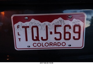 Colorado license plate