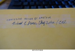 envelope from Craig Tovey pseudo-signed by Rick Stone