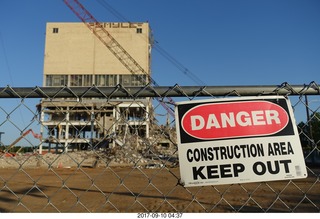 Northeast Philadelphia - Roosevelt Boulevard - old Nabisco / Kraft factory being torn down - DANGER - CONSTRUCTION AREA - KEEP OUT