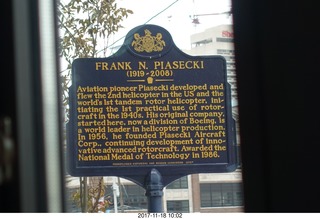 Frank N. Piasecki sign about first helicopter flight