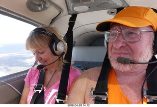 Kim Tarnowski and Adam flying in N8377W
