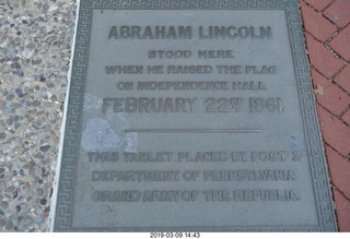 Philadelphia Independence Hall - Abraham Lincoln sign