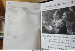 Kimmel Center - Verizon Hall - Philadelphia Orchestra + dancers - program