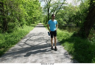 2 a0d. Princeton towpath near Lake Carnegie + Brian