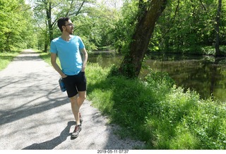 3 a0d. Princeton towpath near Lake Carnegie + Brian