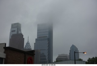 Philadelphia skyline in the clouds